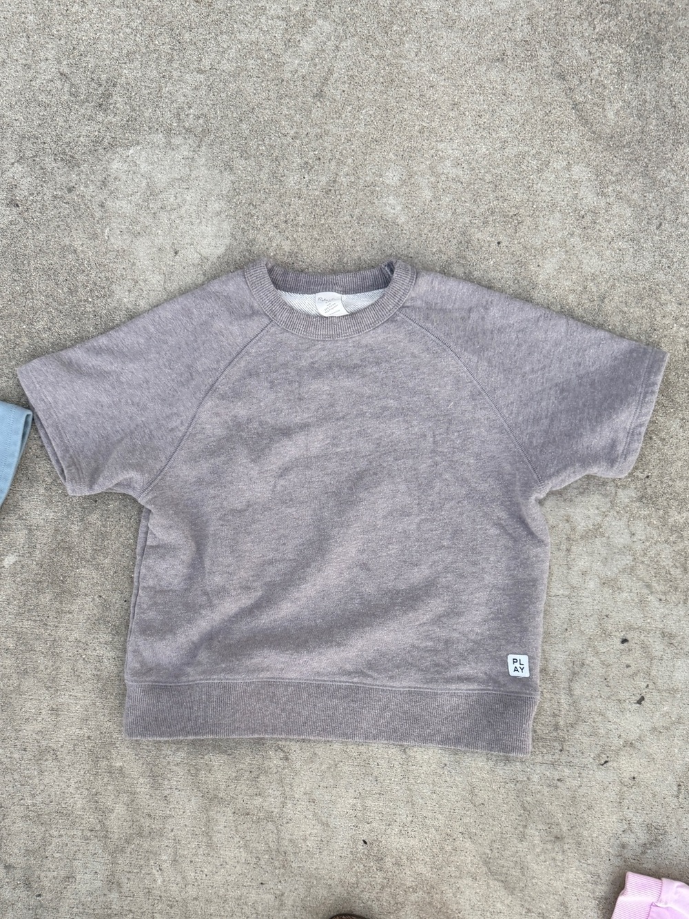 Rylee + Cru - Short Sleeve Sweatshirt Heathered Gray - 6/7